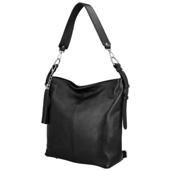 Dámska kožená kabelka do ruky čierna - Delami Vera Pelle Ameli