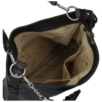 Dámska kožená kabelka do ruky čierna - Delami Vera Pelle Ameli