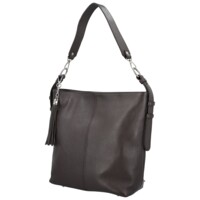 Dámska kožená kabelka do ruky tmavo hnedá - Delami Vera Pelle Ameli