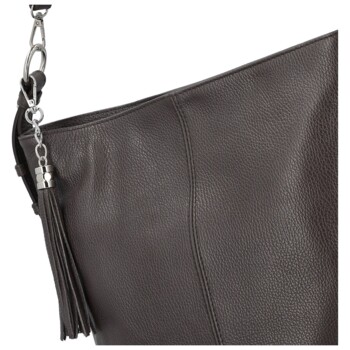 Dámska kožená kabelka do ruky tmavo hnedá - Delami Vera Pelle Ameli