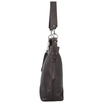 Dámska kožená kabelka do ruky tmavo hnedá - Delami Vera Pelle Ameli