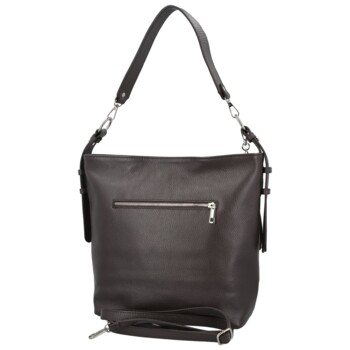 Dámska kožená kabelka do ruky tmavo hnedá - Delami Vera Pelle Ameli