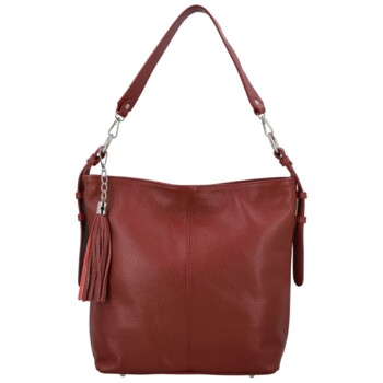 Dámska kožená kabelka do ruky tmavo hnedá - Delami Vera Pelle Ameli