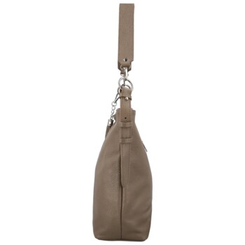 Dámska kožená kabelka do ruky taupe - Delami Vera Pelle Ameli