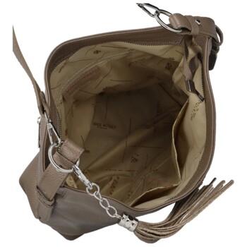 Dámska kožená kabelka do ruky taupe - Delami Vera Pelle Ameli