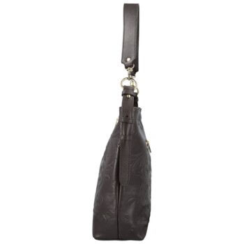 Dámska kožená kabelka do ruky tmavo hnedá - Delami Vera Pelle Moshe