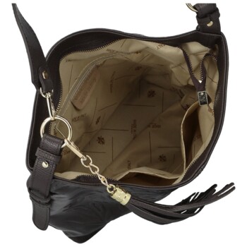 Dámska kožená kabelka do ruky tmavo hnedá - Delami Vera Pelle Moshe