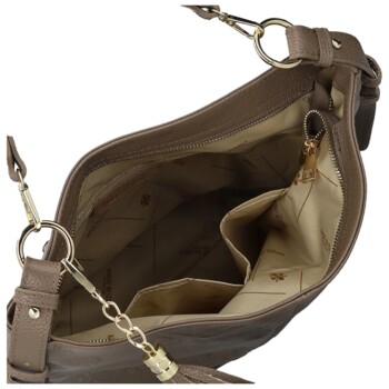 Dámska kožená kabelka do ruky taupe - Delami Vera Pelle Moshe