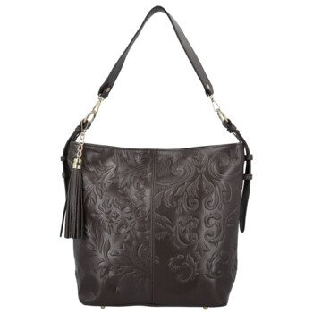 Dámska kožená kabelka do ruky taupe - Delami Vera Pelle Moshe