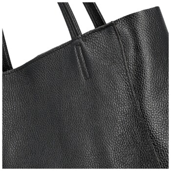 Dámska kožená kabelka na rameno čierna - Delami Vera Pelle Saniela