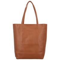 Dámska kožená kabelka na rameno koňaková - Delami Vera Pelle Saniela