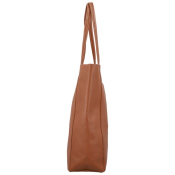 Dámska kožená kabelka na rameno koňaková - Delami Vera Pelle Saniela