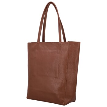 Dámska kožená kabelka na rameno hnedá - Delami Vera Pelle Saniela