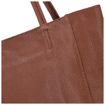 Dámska kožená kabelka na rameno hnedá - Delami Vera Pelle Saniela
