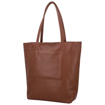 Dámska kožená kabelka na rameno hnedá - Delami Vera Pelle Saniela