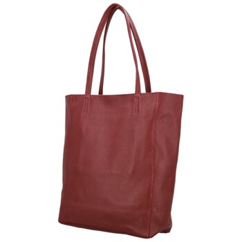 Dámska kožená kabelka na rameno tmavo červená - Delami Vera Pelle Saniela