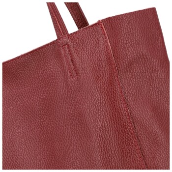 Dámska kožená kabelka na rameno tmavo červená - Delami Vera Pelle Saniela