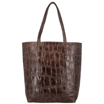 Dámska kožená kabelka na rameno tmavo hnedá - Delami Vera Pelle Rista