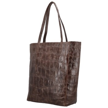 Dámska kožená kabelka na rameno tmavo hnedá - Delami Vera Pelle Rista