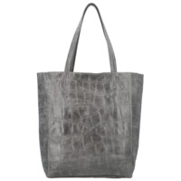 Dámska kožená kabelka na rameno šedá - Delami Vera Pelle Rista