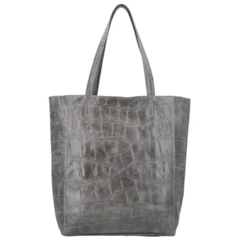 Dámska kožená kabelka na rameno šedá - Delami Vera Pelle Rista