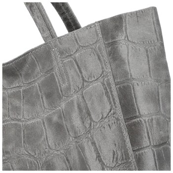 Dámska kožená kabelka na rameno šedá - Delami Vera Pelle Rista