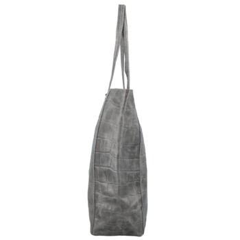 Dámska kožená kabelka na rameno šedá - Delami Vera Pelle Rista