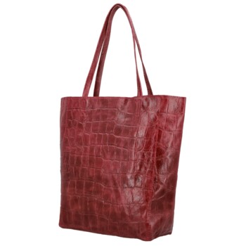 Dámska kožená kabelka na rameno tmavo červená - Delami Vera Pelle Rista