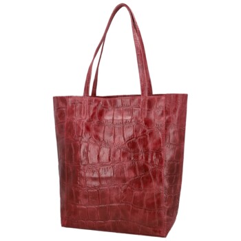 Dámska kožená kabelka na rameno tmavo červená - Delami Vera Pelle Rista