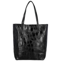 Dámska kožená kabelka na rameno čierna - Delami Vera Pelle Rista