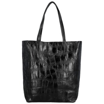 Dámska kožená kabelka na rameno čierna - Delami Vera Pelle Rista