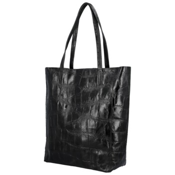 Dámska kožená kabelka na rameno čierna - Delami Vera Pelle Rista