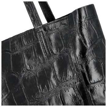 Dámska kožená kabelka na rameno čierna - Delami Vera Pelle Rista