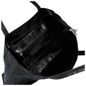 Dámska kožená kabelka na rameno čierna - Delami Vera Pelle Rista