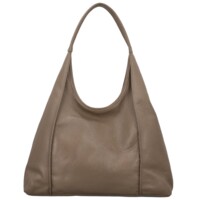 Dámska kožená kabelka na rameno taupe - Delami Vera Pelle Blanca