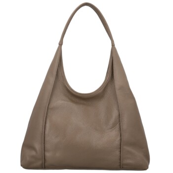 Dámska kožená kabelka na rameno taupe - Delami Vera Pelle Blanca
