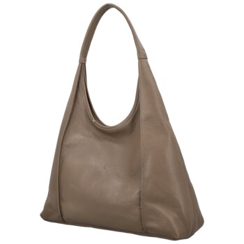 Dámska kožená kabelka na rameno taupe - Delami Vera Pelle Blanca