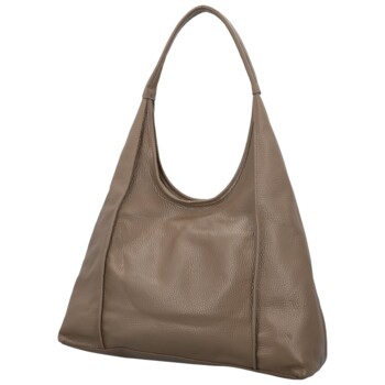 Dámska kožená kabelka na rameno taupe - Delami Vera Pelle Blanca