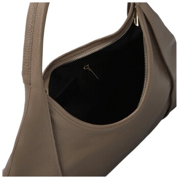 Dámska kožená kabelka na rameno taupe - Delami Vera Pelle Blanca