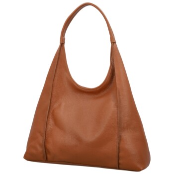 Dámska kožená kabelka na rameno koňaková - Delami Vera Pelle Blanca