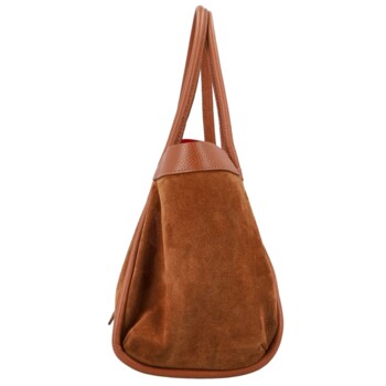 Dámska kožená kabelka na rameno koňaková - Delami Vera Pelle Haylee