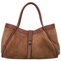 Dámska kožená kabelka na rameno hnedá - Delami Vera Pelle Haylee