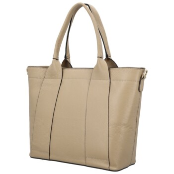 Dámska kožená kabelka na rameno béžová - Delami Vera Pelle Nadiya