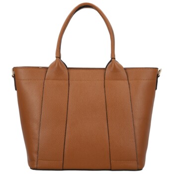 Dámska kožená kabelka na rameno koňaková - Delami Vera Pelle Nadiya