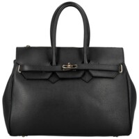 Dámska kožená kabelka na rameno čierna - Delami Vera Pelle Klarista