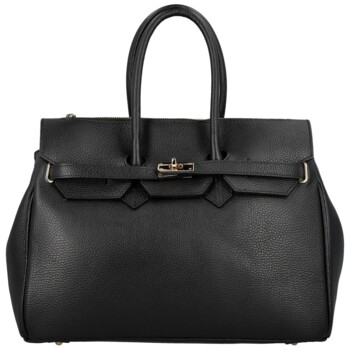 Dámska kožená kabelka na rameno čierna - Delami Vera Pelle Klarista
