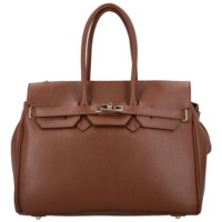 Dámska kožená kabelka na rameno hnedá - Delami Vera Pelle Klarista