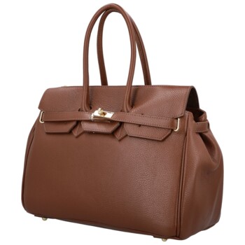 Dámska kožená kabelka na rameno hnedá - Delami Vera Pelle Klarista