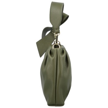 Dámska kožená kabelka do ruky tmavo zelená - Delami Vera Pelle Elena