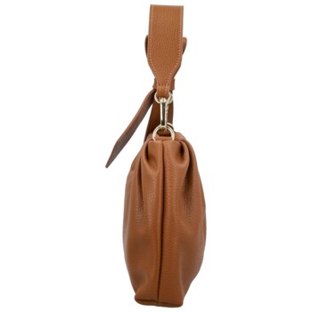 Dámska kožená kabelka do ruky koňaková - Delami Vera Pelle Elena